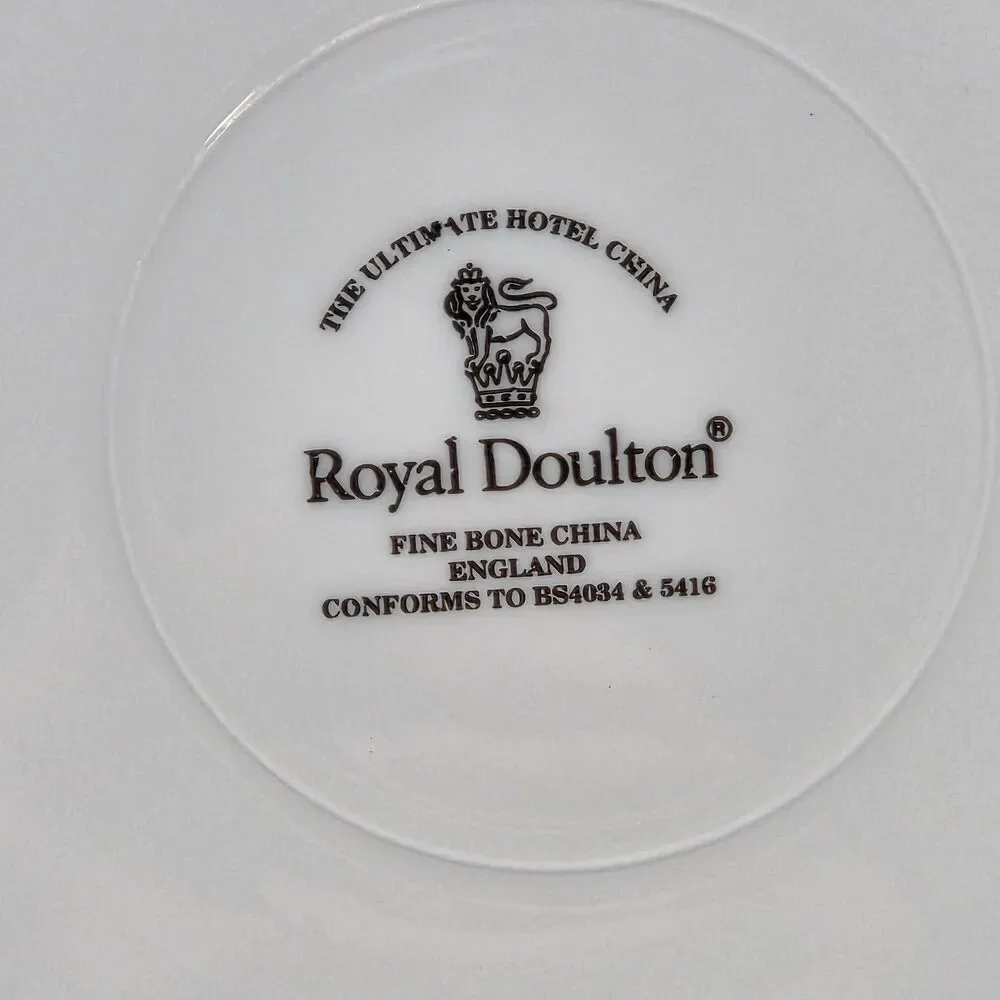 Royal Doulton Ultimate Hotel Fine Bone China Set Of 2 White With Blue/Gold Trim